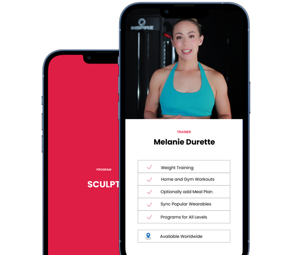 Phone mock up of online trainer and program.